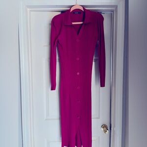 Pink ASOS/Threadbare midi long-sleeved dress